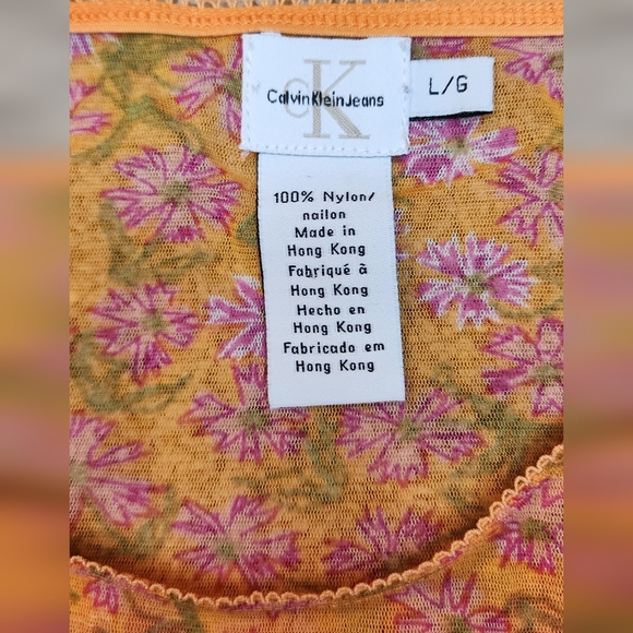 Calvin Klein sheer top Long Sleeve Top Lg - Picture 3 of 4